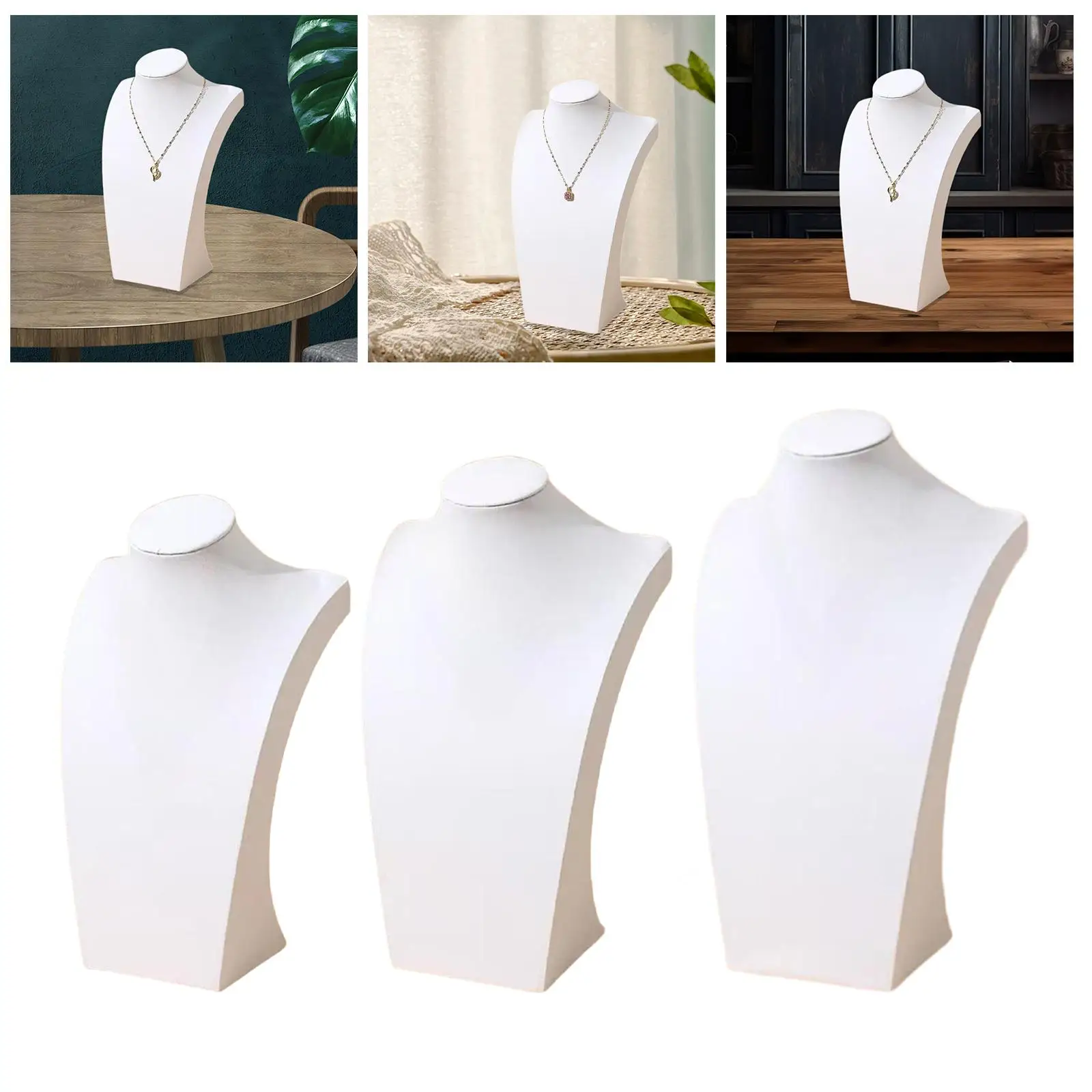 قلادة عرض المجوهرات نموذج تمثال نصفي حامل قلادة عرض عارضة أزياء للتجارة كونترتوب يظهر متاجر البيع بالتجزئة لسطح المكتب #4