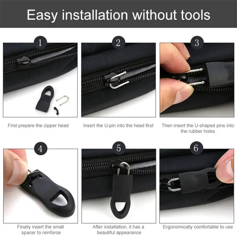 8 Stuks Vervangende Rits Pull Puller End Fit Touw Tag Kleding Ritssluiting Gebroken Gesp Ritssluiting Tab Tas Koffer Naaibenodigdheden