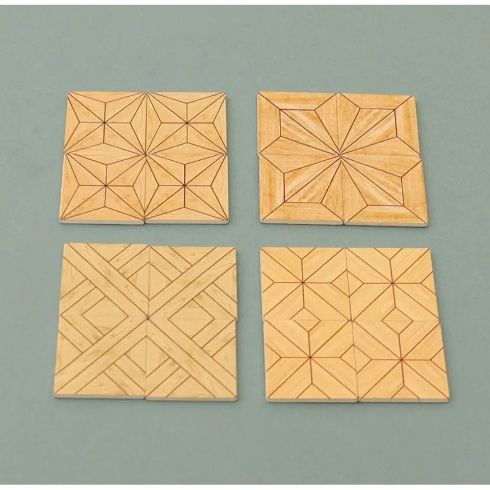 10 pièces Mini maison de poupée Miniature planches de sol bois 3*3*0.3 cm plancher en bois multicolore maison de poupée carrelage adapté 1:12 maison de poupée