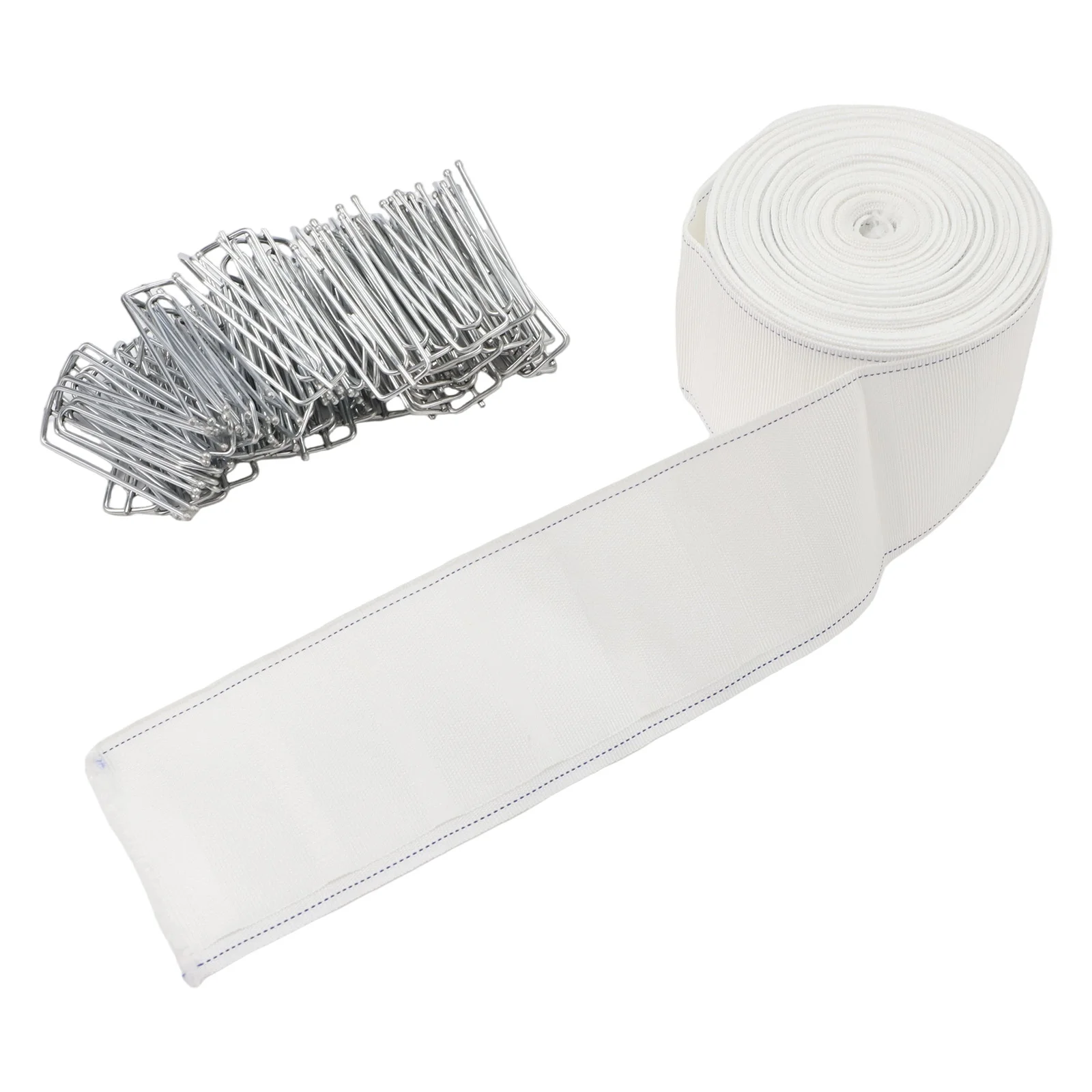 10m Curtain Tape and 50 Hooks for Curtain Belt Replacement Offers Strong Hold for Different Curtain Types and Window Treatments