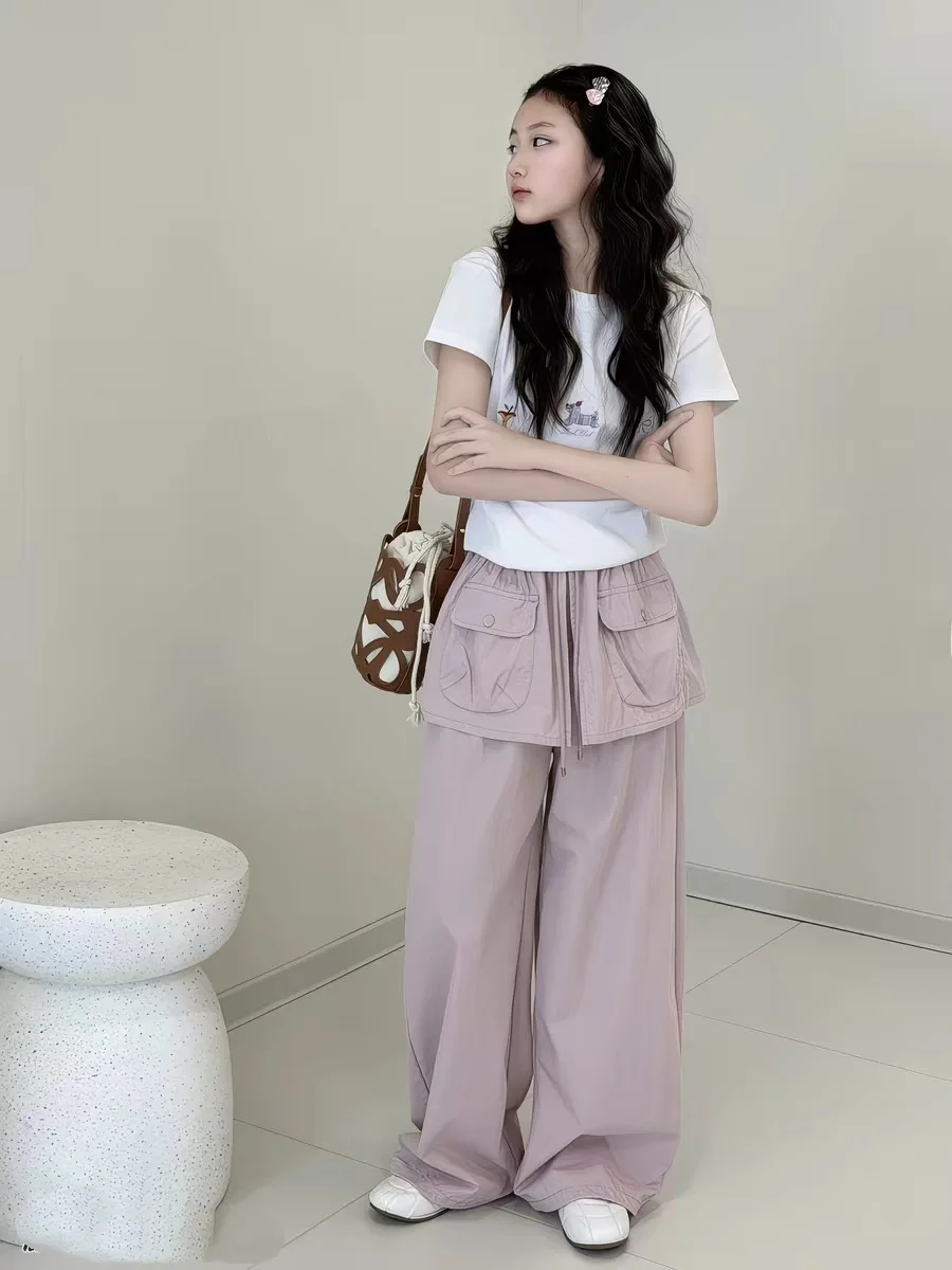 pantalons-courts-tendance-pour-filles-ete-2026-sechage-rapide-style-parachutiste-decontractes-en-melange-de-coton-vetements-pour-enfants-assortiment-parent-enfant