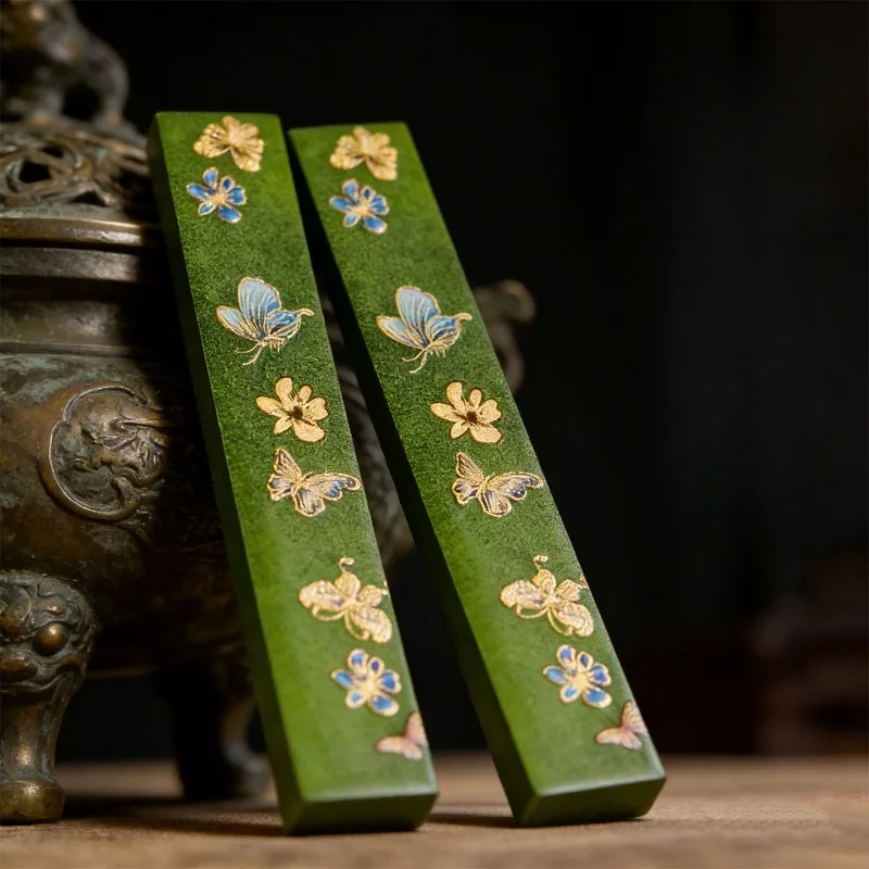 Zui Hua Jian Brass Calligraphy Paperweight Gift Set Chinese Painting Weighted Ruler for Desk Art Tool BrushWriting CraftGift Box