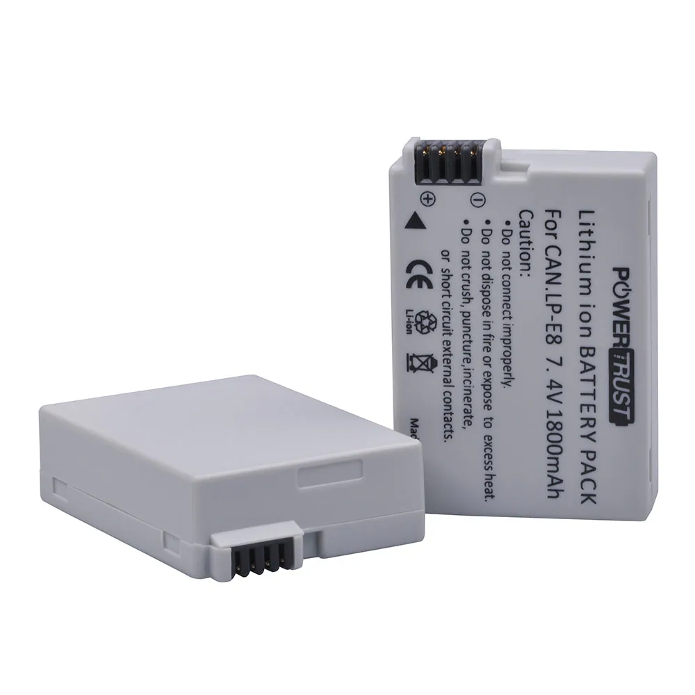 1800mAh LP-E8 LPE8 LP E8 Battery + LCD Charger For Canon EOS 550D 600D 650D 700D Rebel T3i T2i T4i T5i Kiss X5 X6 Digital Camera