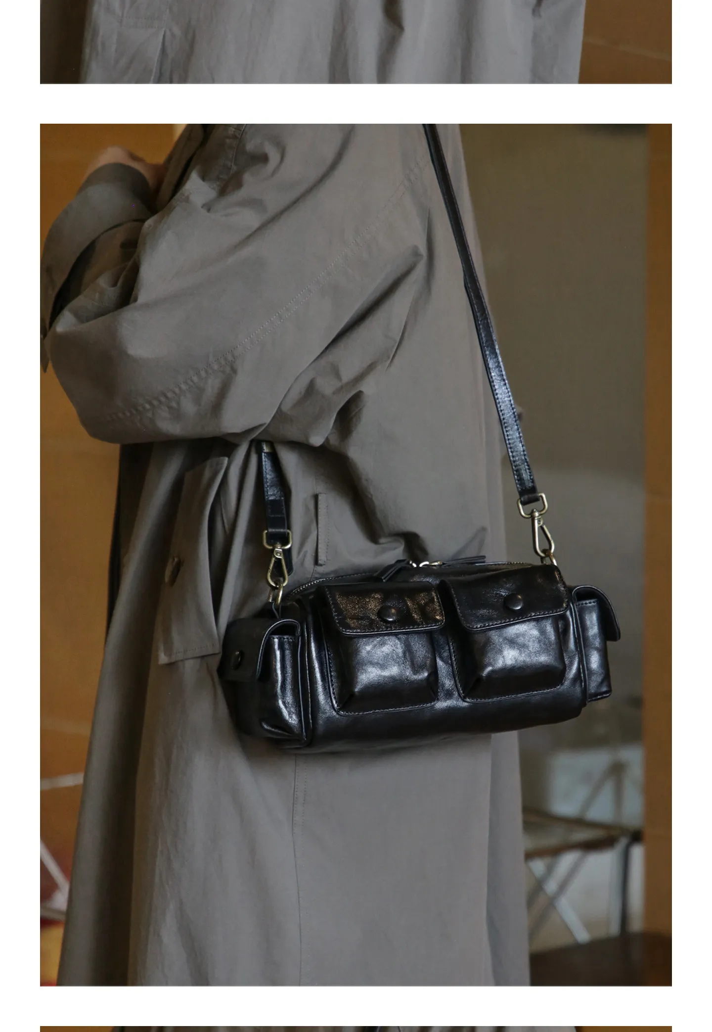 Designer-Handtasche aus handgefertigtem Rindsleder der ersten Schicht für Damen, lässige Reisetasche aus echtem Leder, Damen-Umhängetasche. – Detail 14