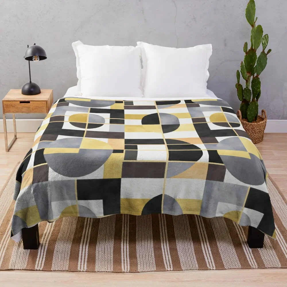 

1920s Bauhaus Watercolor Geometric Throw Blanket For Decorative Sofa Sofa Quilt Luxury Thicken Blankets