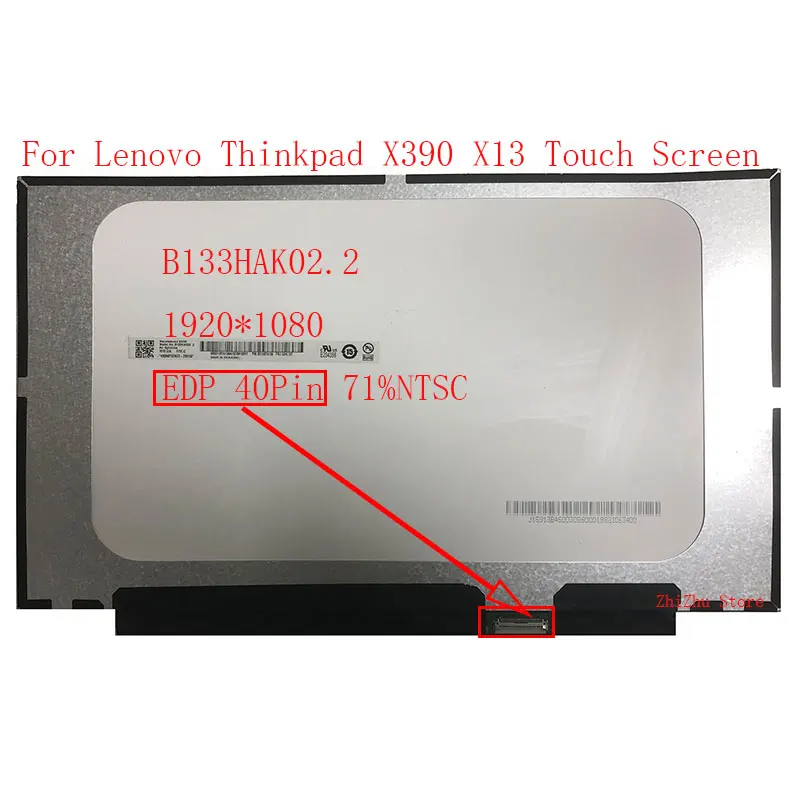 For Lenovo Think X13 X390 X395 13.3 Inch Laptop Original LCD Screen Panel With Touch Board B133HAK02.2 R133NWF4 R5  Dispaly