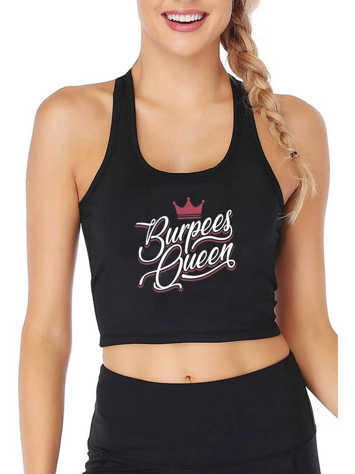 

Burpees Queen Funny Burpee Design Sexy Breathable Tank Tops Women's Personality Trend Crop Top Gym Fitness Tee Summer Camisole