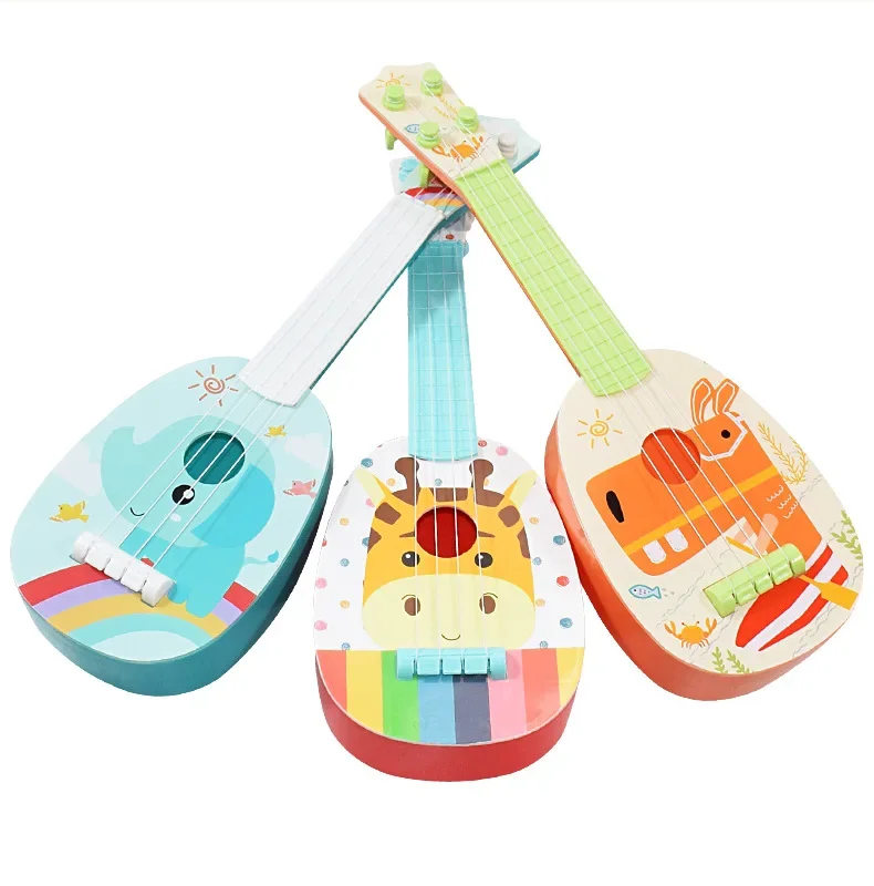 Children Elephant Giraffe Hippo Ukulele Puzzle Play Parent-Child Interactive Toys Baby Early Education Music