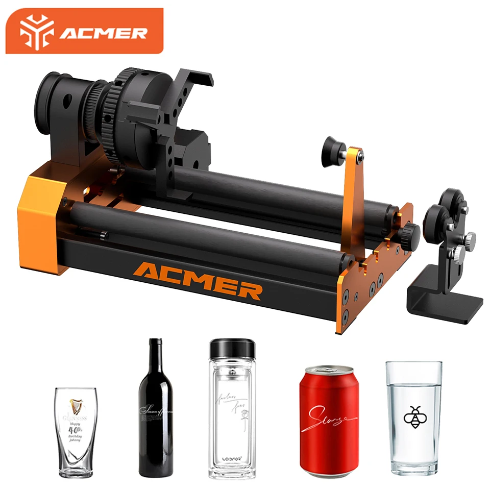ACMER CNC 4th Axis Rotary Axis For Engraving Cylindrical Objects CNC Milling Machine 3-Jaw Rotary Axis Clamp Diameter 4-64mm