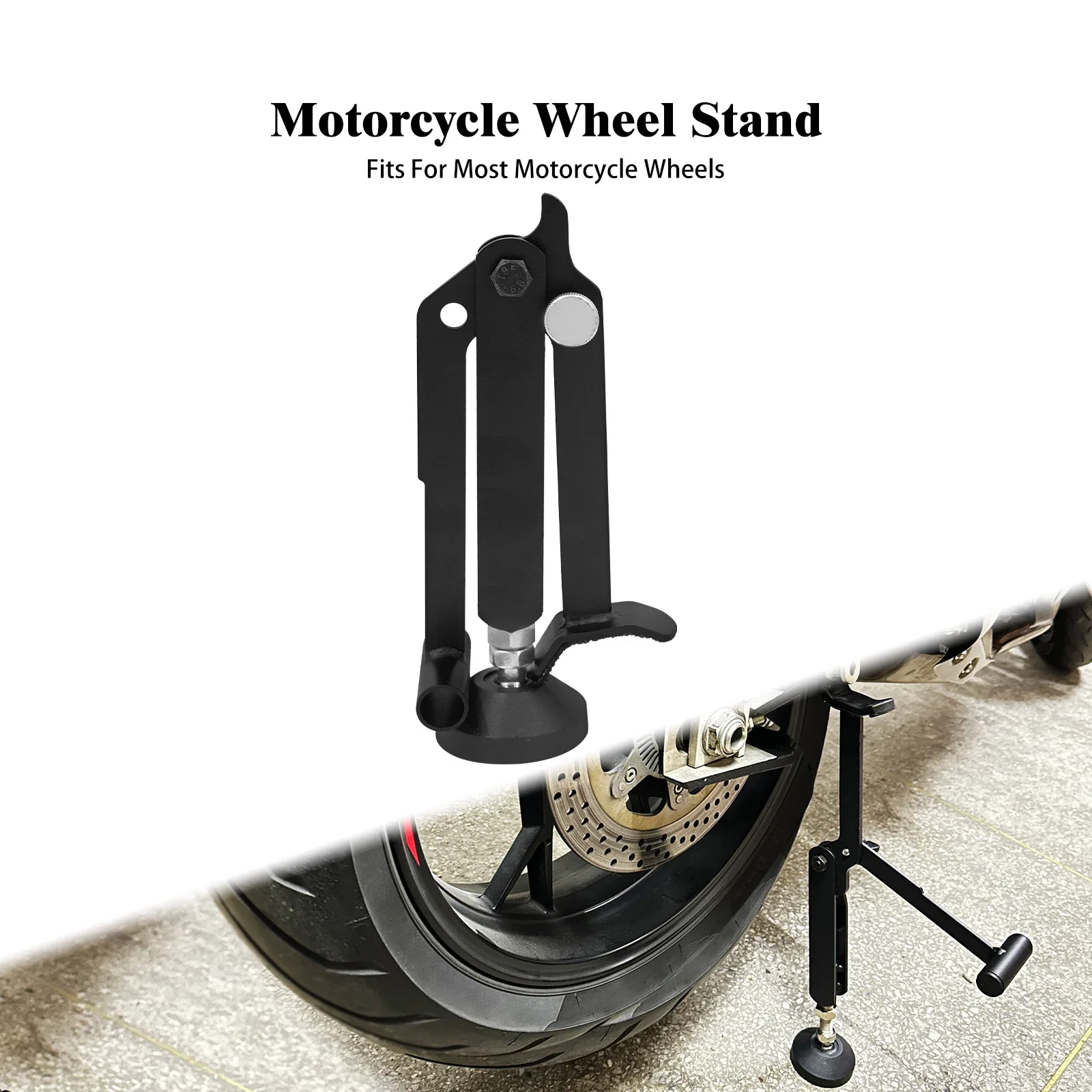 Universal Motorcycle Wheel Stand Labor Saving Swingarm Lift Frame Metal For Harley Chopper Cruiser Cafe Racer Wheel Side Lifter