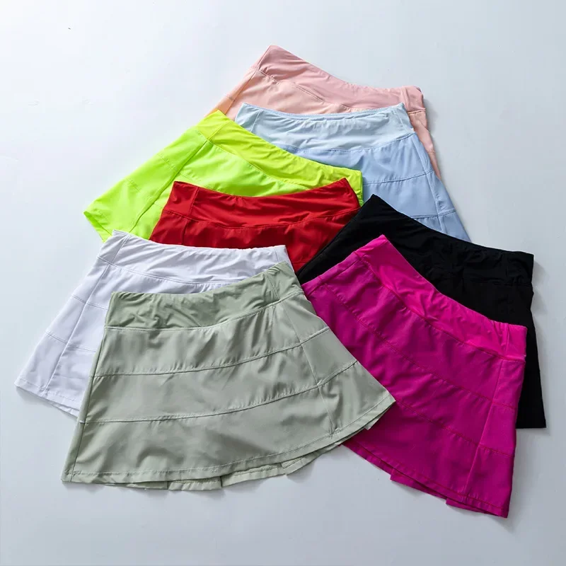 

Sports Short Skirt Pace Rival Quick Drying Pleated Tennis Skirt with Anti Glare Lining, Running Fitness High Waist