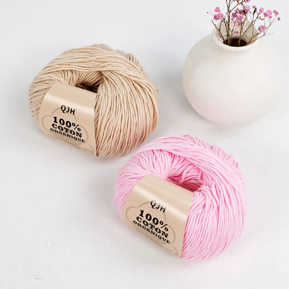 3 Stück 100% Bio-Baumwollgarn, maschinenwaschbar, für Erwachsene und Babys, für Pullover/Handschuhe/Schals/Mützen usw. 50 Gramm (1,76 Unzen) 125 Meter (136 Yards) – Detail 7