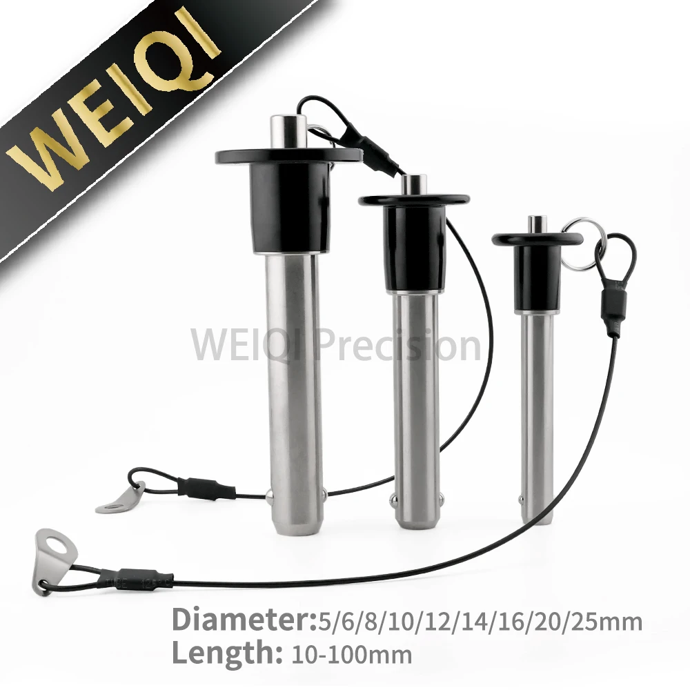 In Stock Ball Lock Pin Stainless Steel Safe Pin Line Array Speaker Pin Quick Release Pin with Rope Dia5/6/8/10/12/14/16/20/25