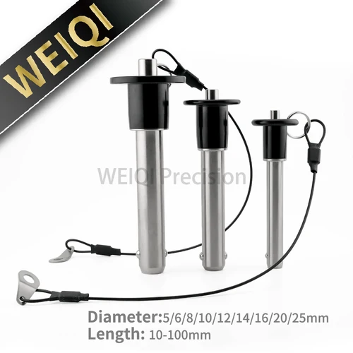 En Stock Pin de bloqueo de bola Pin Sfaty de acero inoxidable Pin de altavoz de matriz de línea Pin de liberación rápida con cuerda Dia5/6/8/10/12/14/16/20/25