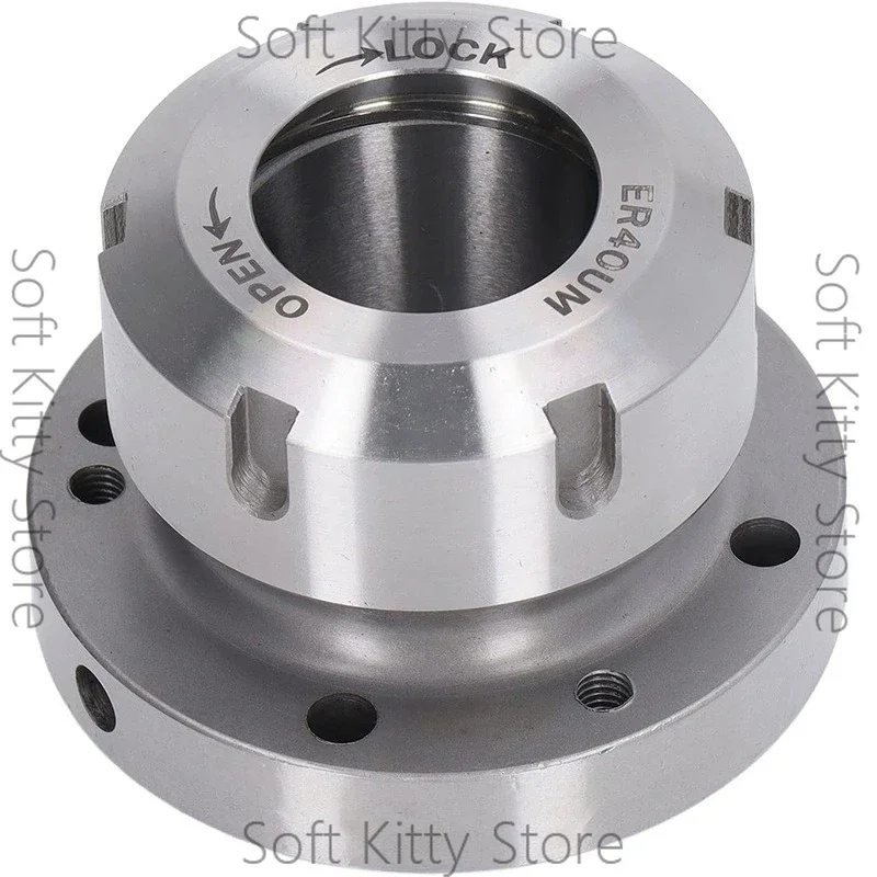 ER40-D80 Collet Chuck Fixture Flange Plate 0.005mm High Centering Accuracy Alloy Steel for CNC Lathe Milling Machine Clamping