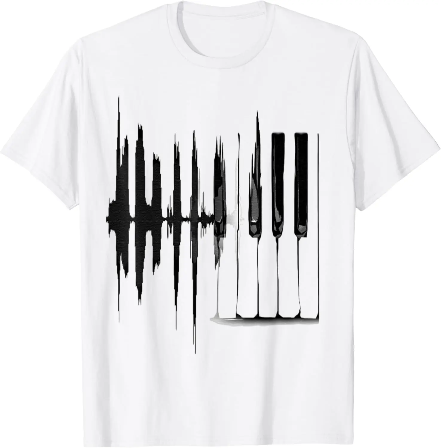 Keyboard Heartbeat Cool Piano and Organ Player Novelty Item T-Shirt Men Women Clothes Oversized Cotton Tees