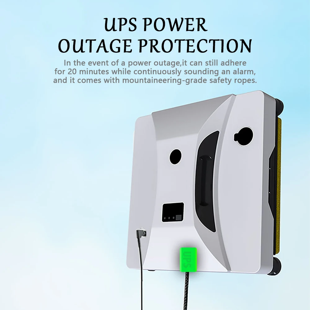 أداة تنظيف النوافذ الكهربائية الأوتوماتيكية بالكامل للتحكم عن بعد، أداة تنظيف الزجاج ذات الامتزاز القوي للغاية على الوجهين #6