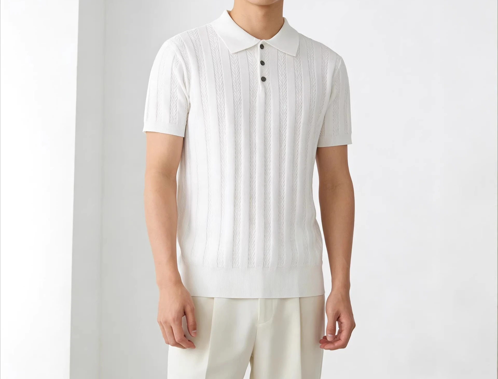 Jian Heng's New Italian Texture Old Money Trend Brand High-end Polo Shirt Men's Knitted Lapel