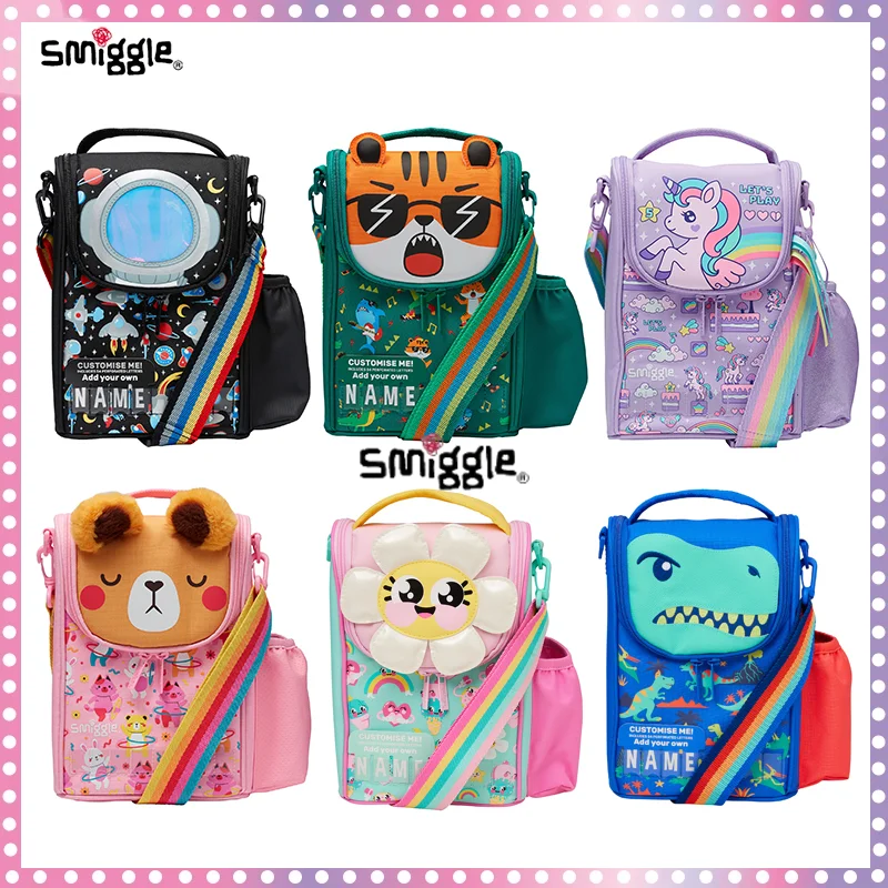 

Австралийская сумка Smiggle для еды, вместительная сумка через плечо для учеников начальной школы, милая многофункциональная сумка для хранения стаканов для воды