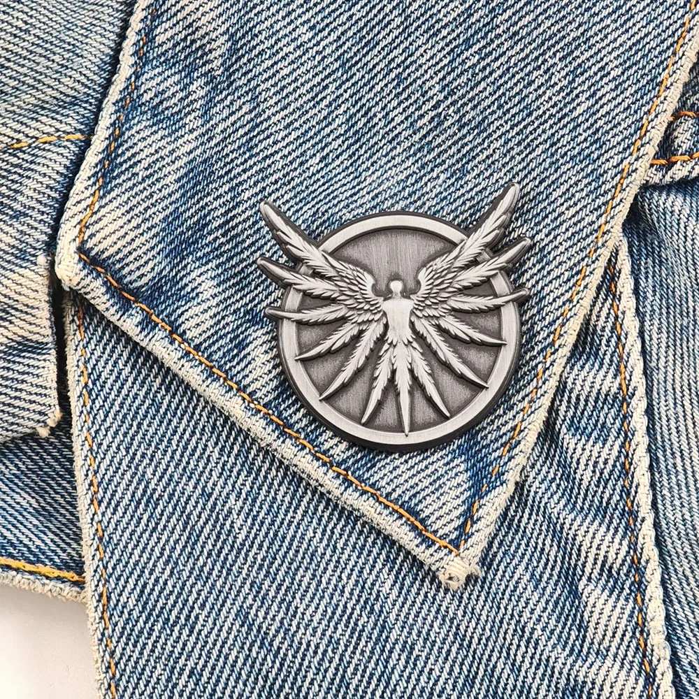 SCP-001 Torwächter-Brosche Seraphim Metall-Abzeichen Sechsflügeliger Engel Emaille-Pin Mystisches Fantasy-Spiel Community-Abzeichen Schmuckgeschenk – Detail 9
