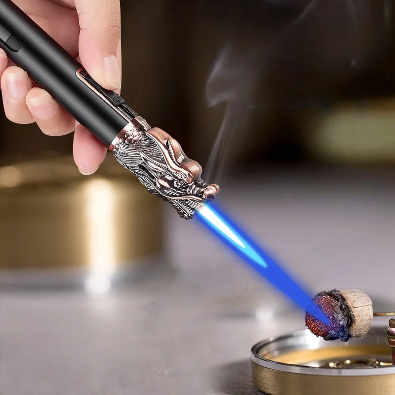 

Stereoscopic Creative Lighter Engraved Spray Gun Direct Flame Windproof Igniter Cigar Moxibustion Special Lighter