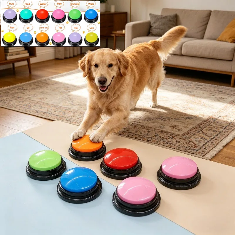 Dog Communication Buttons Voice Recording Button for Pet Training Buzzer 30 Second Record Playback Funny Gift for Talking