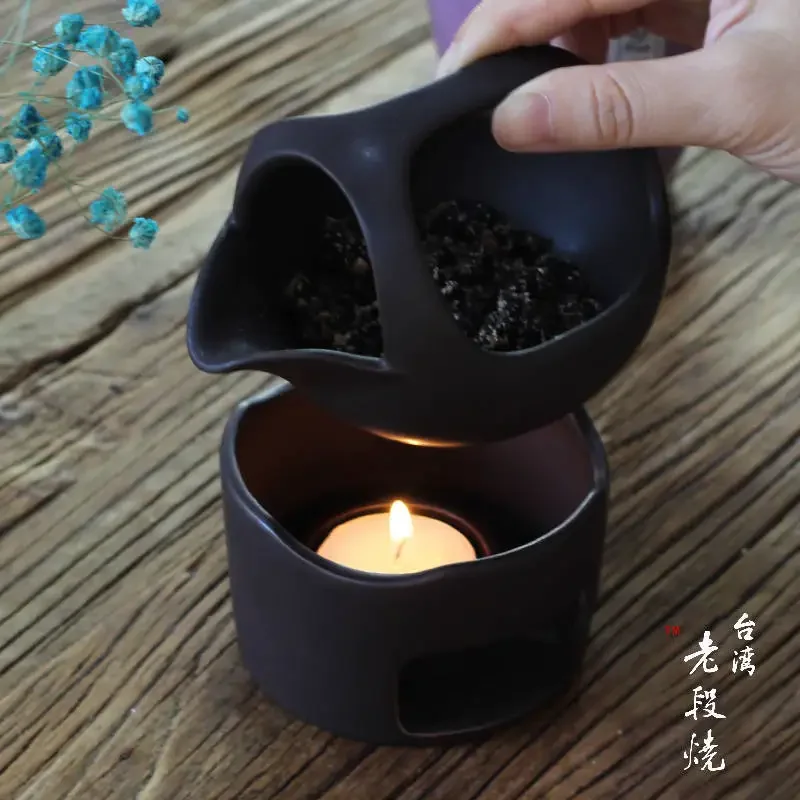 YXY Japanese Retro Tea Warmer Stove Ceramics Candle Heating Holder 3 in 1 Essential Oil Incense Burner Kung Fu Tea Roaster