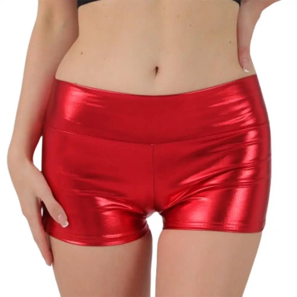 

Summer Women Shorts Tight High Waist Glossy Suraface Bronzing Slim Elastic Hot Shorts Club Skinny Mini Shorts PU