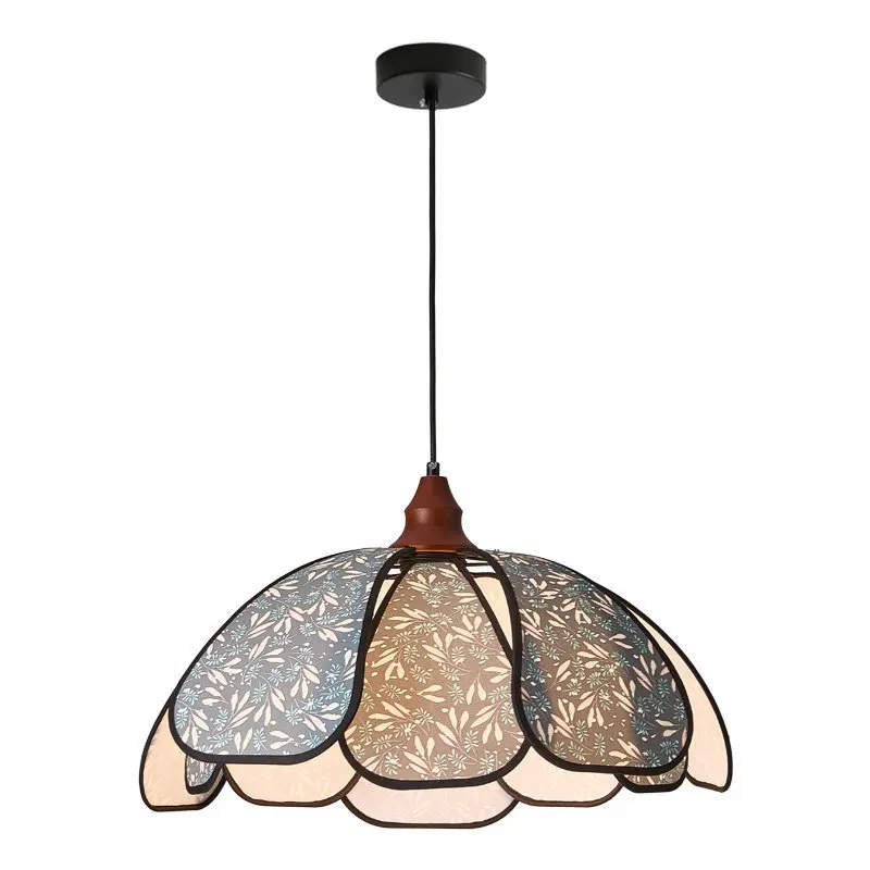 2026 new Chinese restaurant chandelier Song Dynasty aesthetics round medieval style cloth cover pagoda double-layer flower