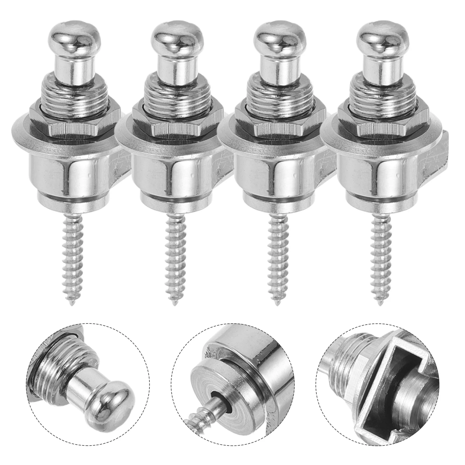 

4pcs Acoustic Guitar Strap Lock Anti-Slip Ukulele Strap Button End Pin Replacement Hardware Parts for Electric Guitar Ukulele Ba