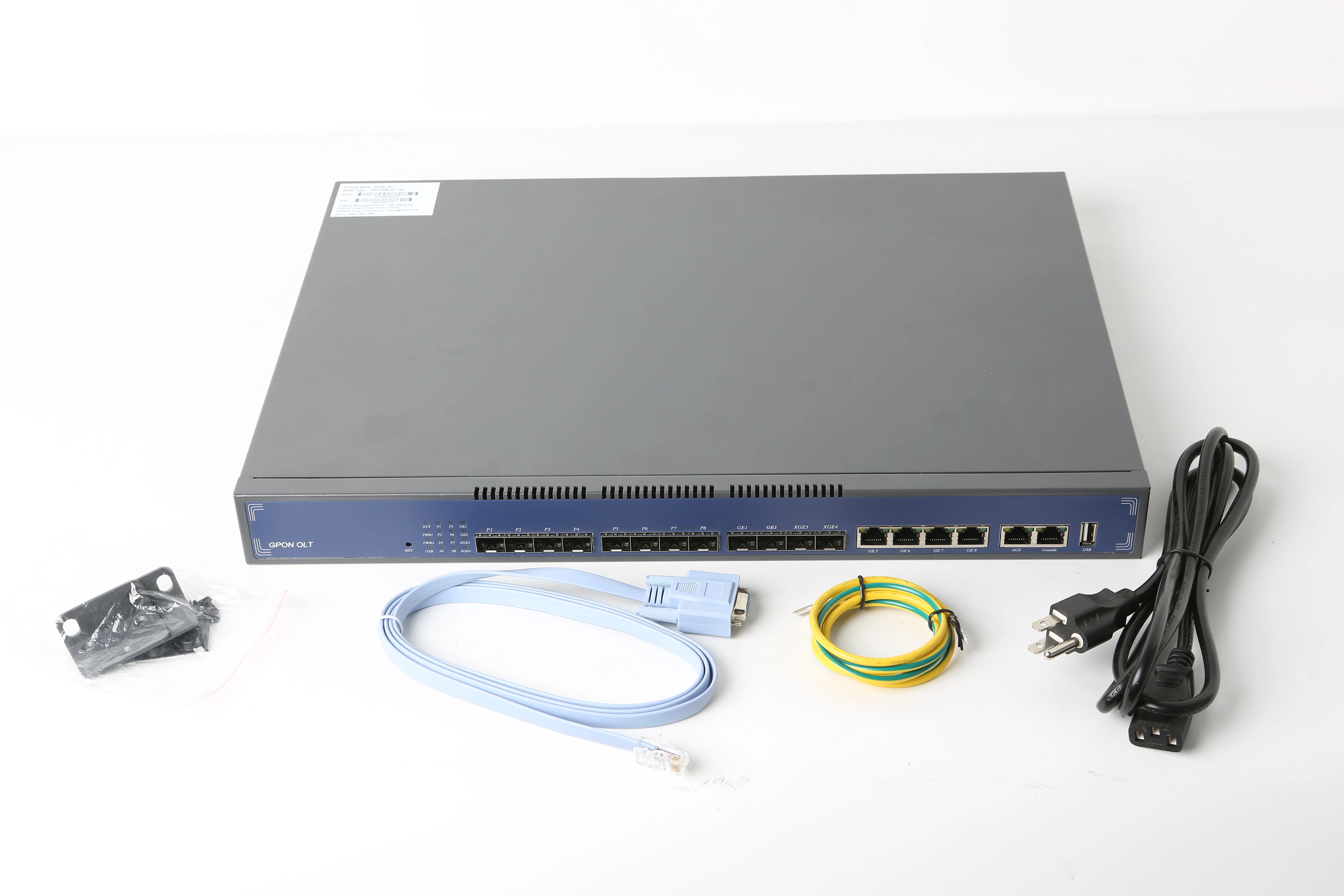 HiOSO 1U GPON OLT 8PON 4PON อุปกรณ์ไฟเบอร์ออปติก GPON OLT สำหรับโซลูชั่น FTTx 4 พอร์ต มินิ OLT FTTH  แหล่งจ่ายไฟเดี่ยว รุ่น HA7308G-L