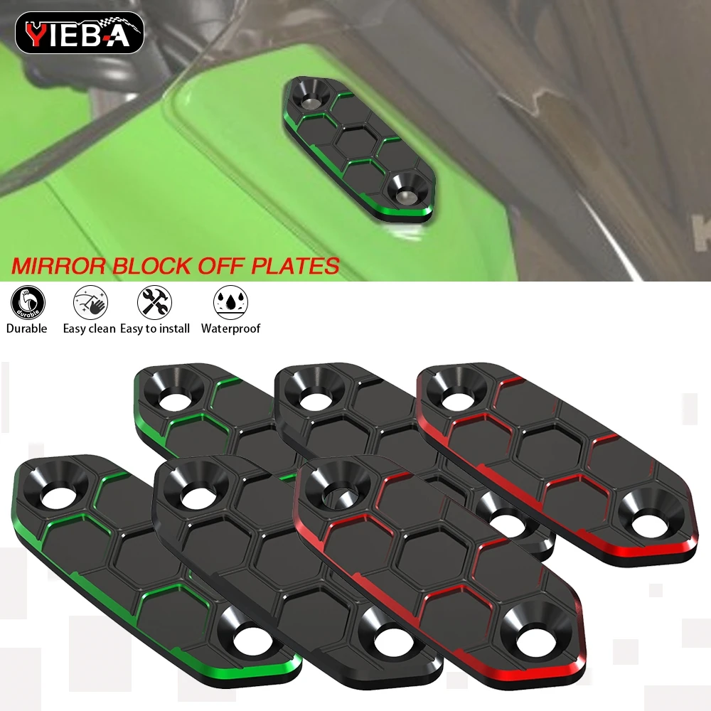 

Fit For Kawasaki Ninja 500 300 400 650 ZX4RR ZX6R ZX4R Rearview Mirror Block Off Plates Decorative Cover Mirror Hole Cap Base