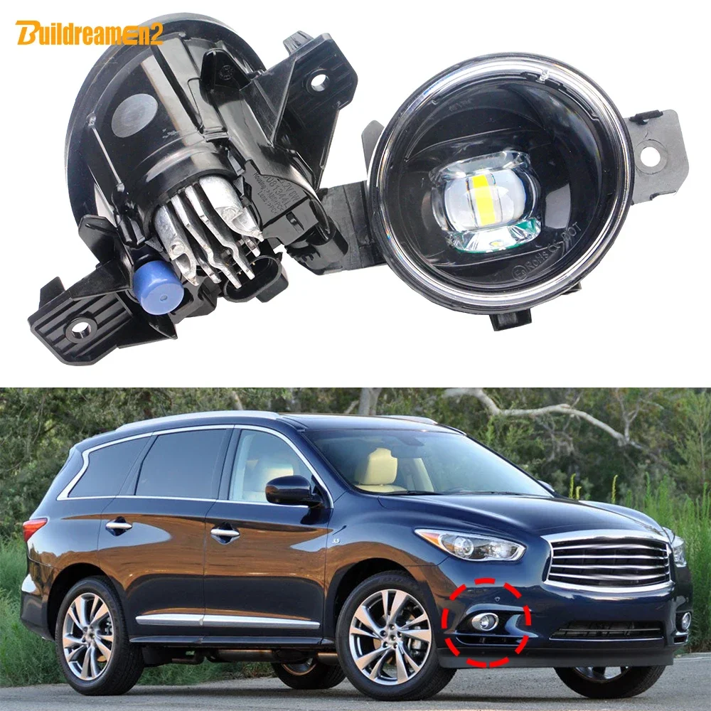 2 Pieces LED Fog Light Assembly For Infiniti QX60 2014 2015 30W H11 Car Front Bumper Daytime Running Lamp DRL 12V