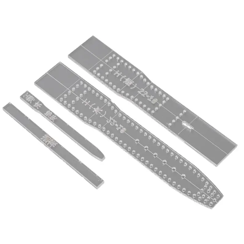 4pcs/set Transparent Acrylic Watch Strap Band Stencil Template Mold DIY Leather