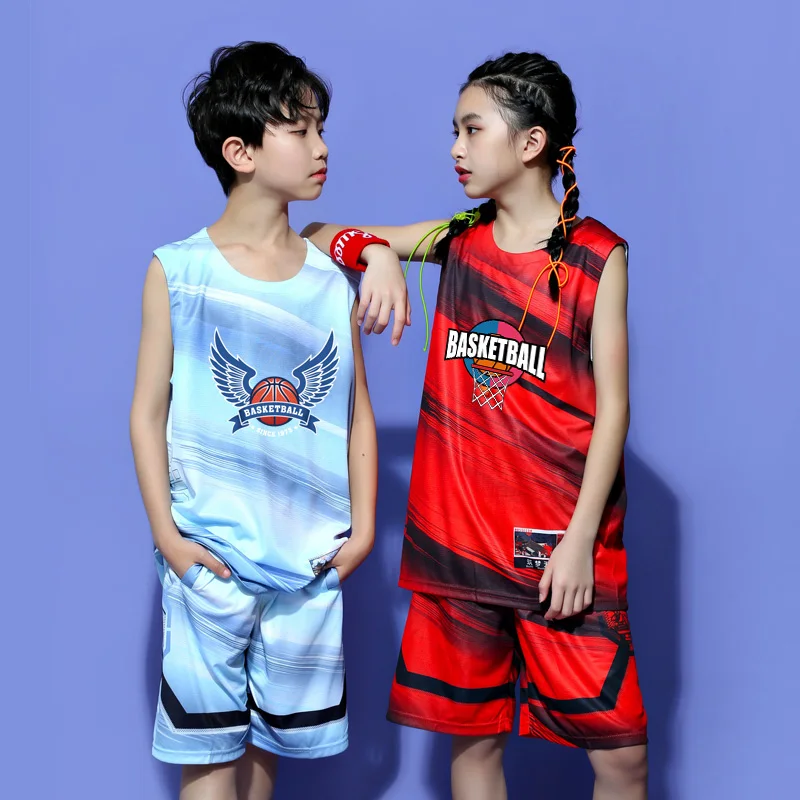 

Custom Kids Basketball Jersey Design Your Own Basketball Wear Man Woman Basketball Uniform Set Youth Boys Basketball Jersey B303