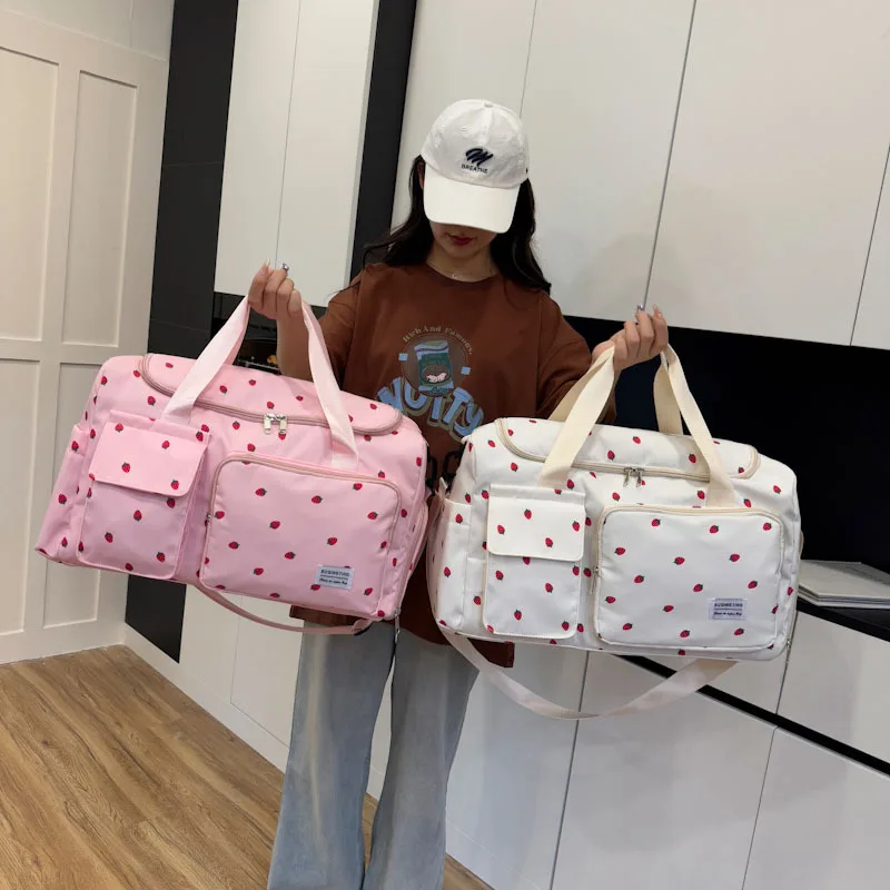 

Travel Tote Large Capacity with Independent Shoe Compartment Travel Bag Lightweight Storage Bags Sports Fitness Bag for Women