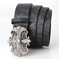 Retro Men's Belt Bohemian Style-Chic Black PU Leather Belt Fashion Vintage Hollow Buckle Belt Punk Rock Y2K Style，For Men Women - Image 6