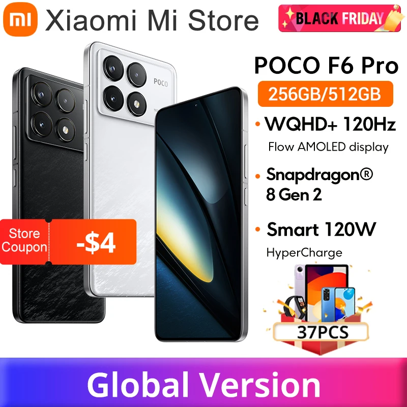 Poco F6 Pro Globale Versie Gsm Snapdragon 8 Gen 2 Wqhd + 6.67 ”120Hz Flow Amoled Display 120W Hypercharge 5000Mah Batterij