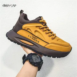 Chunky Sneaker Men Designer Running Shoes Fashion Casual Microfiber Leather/Down Breathable Height Increased Flat Platform Shoes