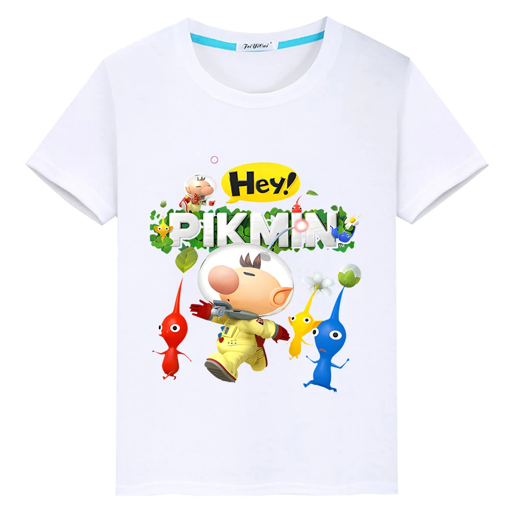 Pikmin Print cartoons100 % bawełniana koszulka dla chłopców anime tee chłopięce ubrania duma tshirt krótkie topy y2k jednoczęściowe ubrania dla