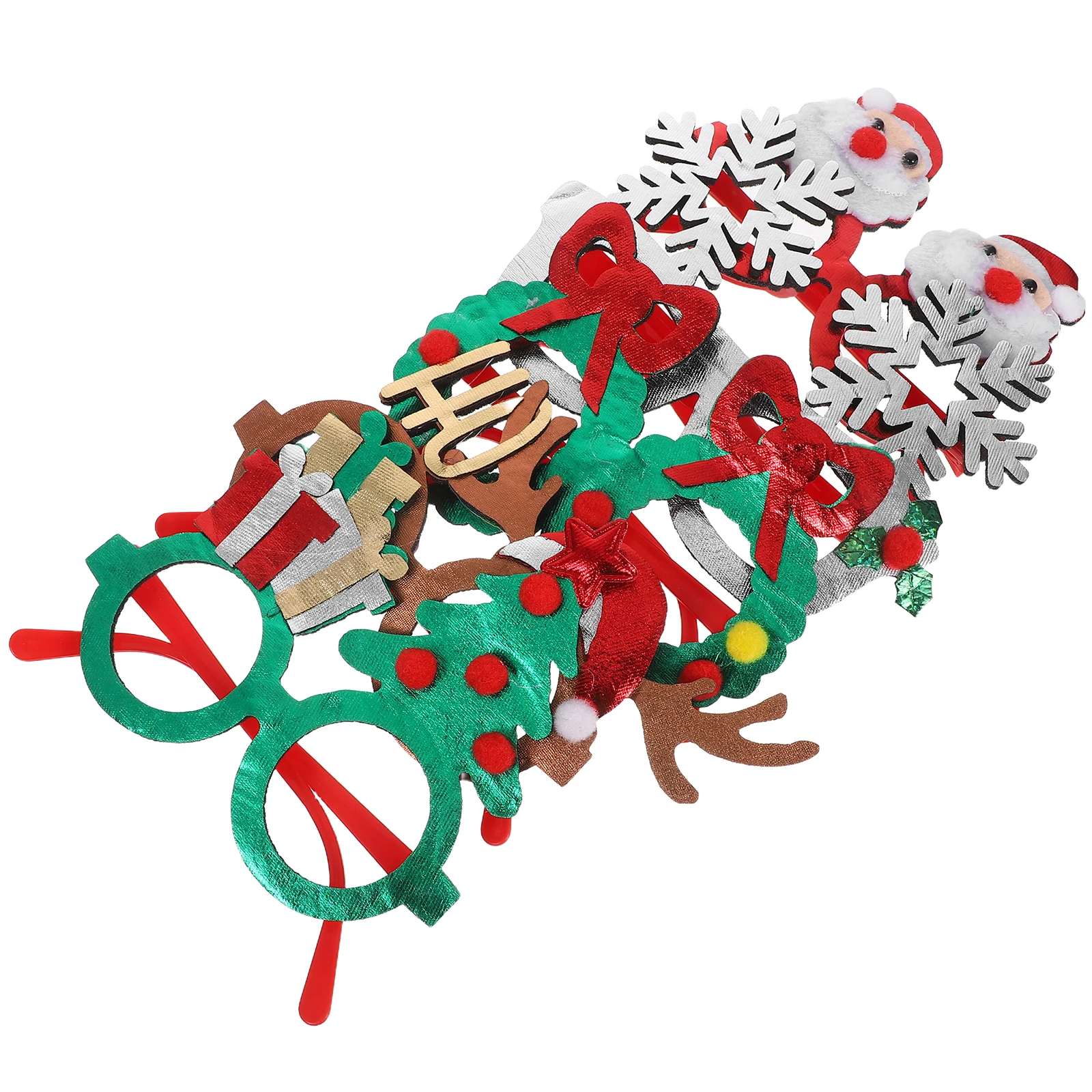 

5Pcs Holiday Glasses to Wear Shiny Christmas Tree Design Comfortable Party Favors for Family Celebrations Photo Booth Props