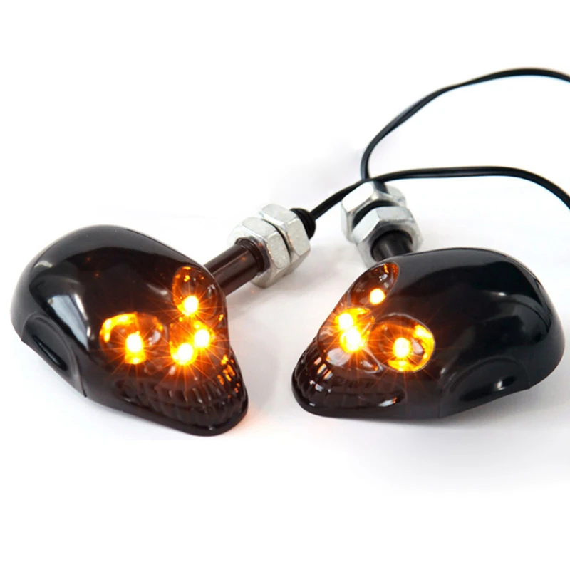 2x Skull Turn Signals Light Fit For Suzuki Intruder Volusia VS 700 750 800 1400 1500