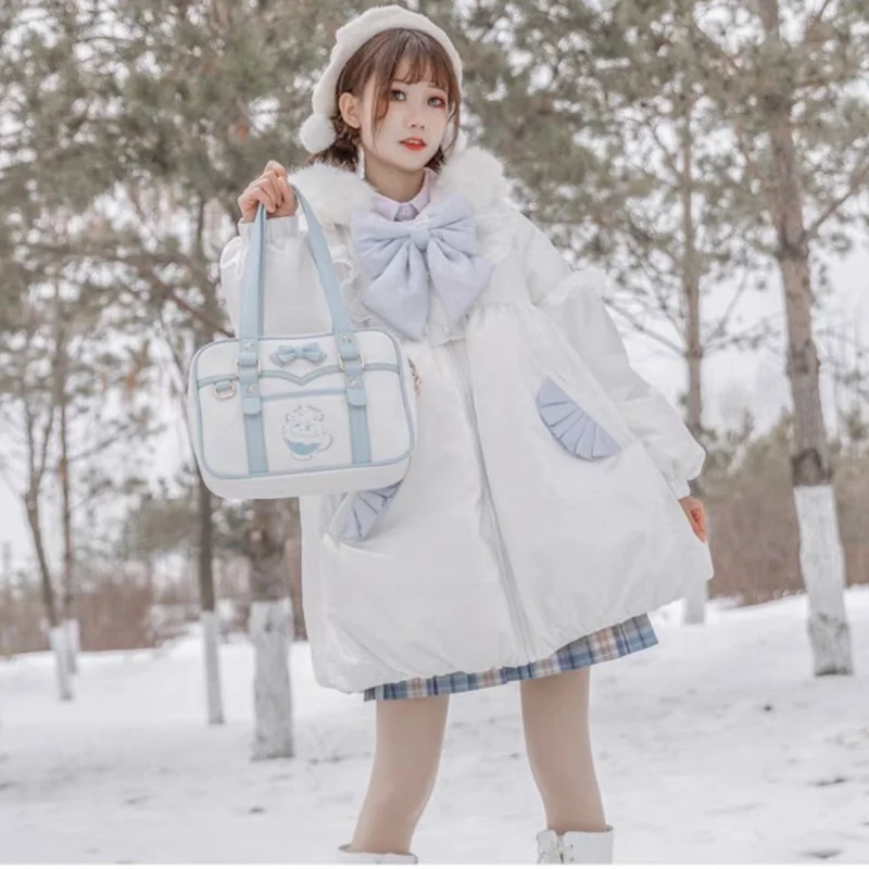 Cute Cartoon JK PU Shoulder Bags 2024 Sweet Embroidery Kawaii Uniform Crossbody Bags New Teenage Girls Lolita Bags for Women