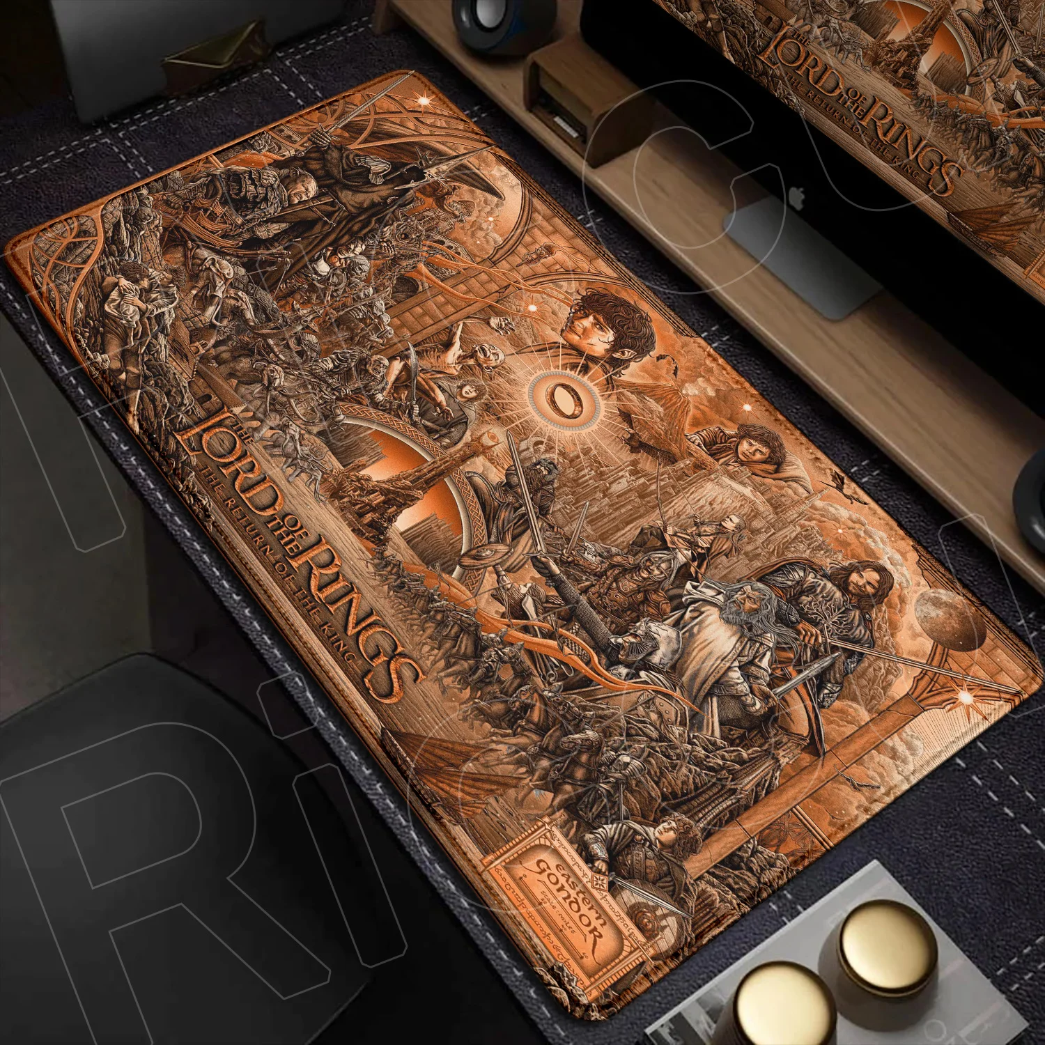 Alfombrilla grande para ratón con borde de bloqueo de ordenador, alfombrilla para teclado de velocidad L-lord Of The Ring, armario de Pc XXL para Gamer, accesorios de oficina para videojuegos