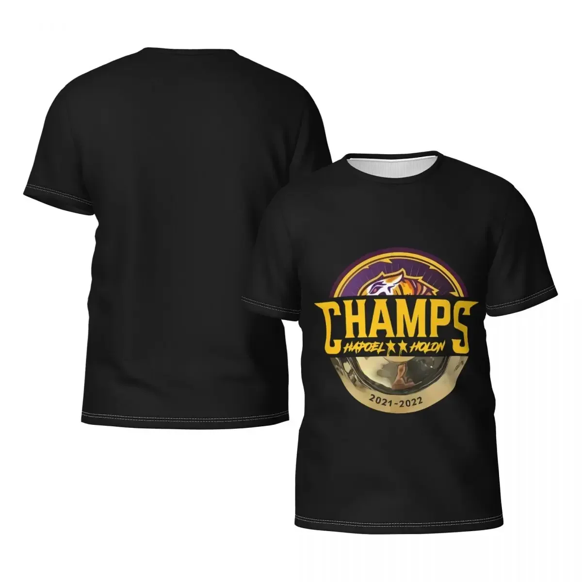 Hapoel Holon Basketball Men's Athletic Cotton Classic Short Sleeve Crewneck T-Shirt Tee Shirt