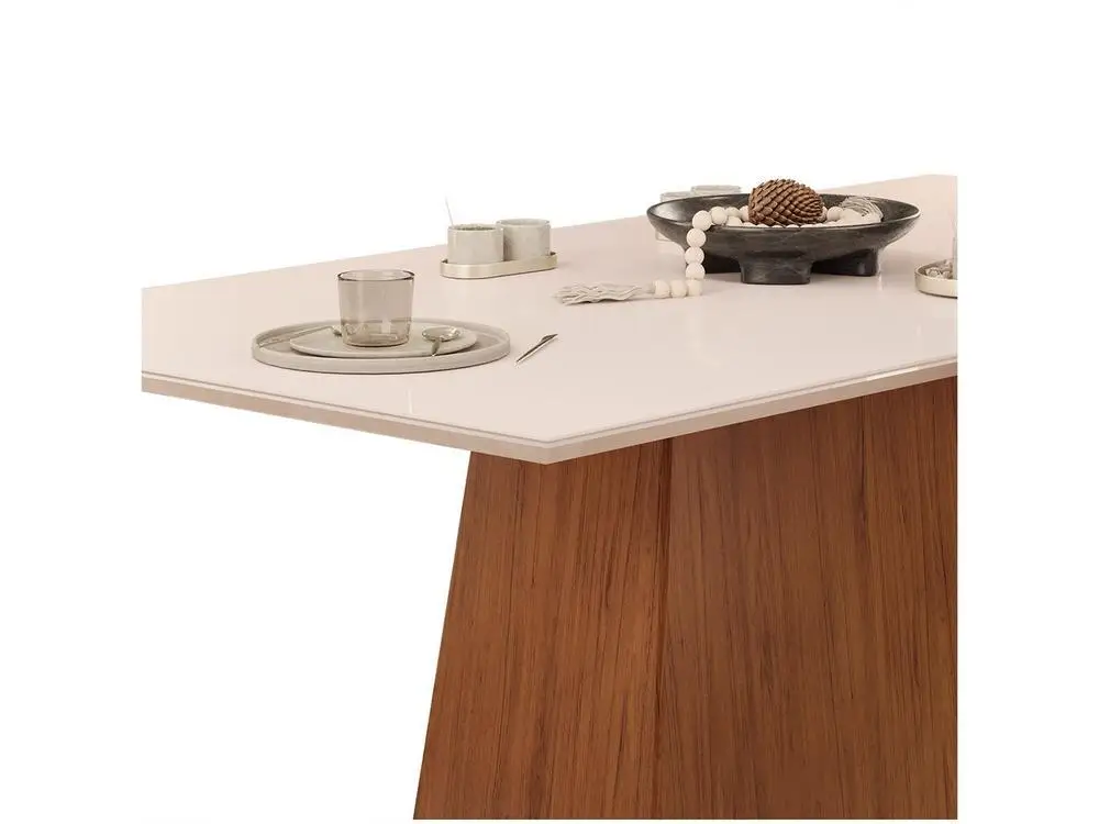 Mesa de Jantar 6 Cadeiras Retangular Freijo e Off DJ Móveis Copenhague