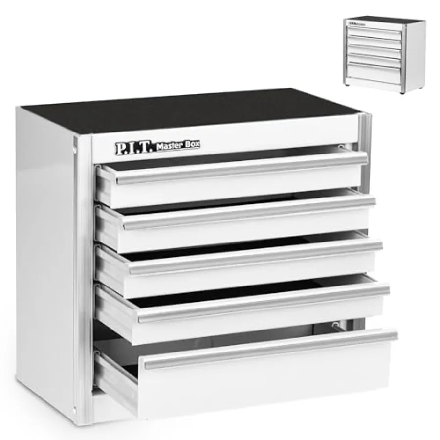 

Mini White Tool Box Portable 5-Drawer Micro Roll Cab Steel Stackable Tool Box with Liner White Small Tool Case for Tools