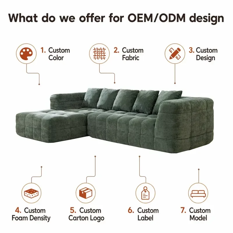 Sofa Cover for L Shaped Sectional Couch Cloud Module Fabric Protector Compatible with Boneless Sofa Bed Hotel Furniture
