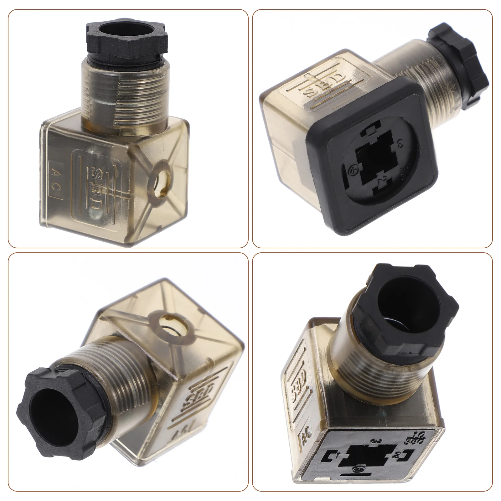 3 Pcs 43650a Junction Box Extention Cord Prong Connectors Solenoid Accessories Din Hydraulic Plug Rubber