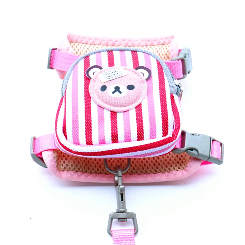 Pet Cat Colorful Striped Backpack with Harness Leash for Small Dogs Cats Multifunction Self Carrier Backpack Bag Pet Supplies